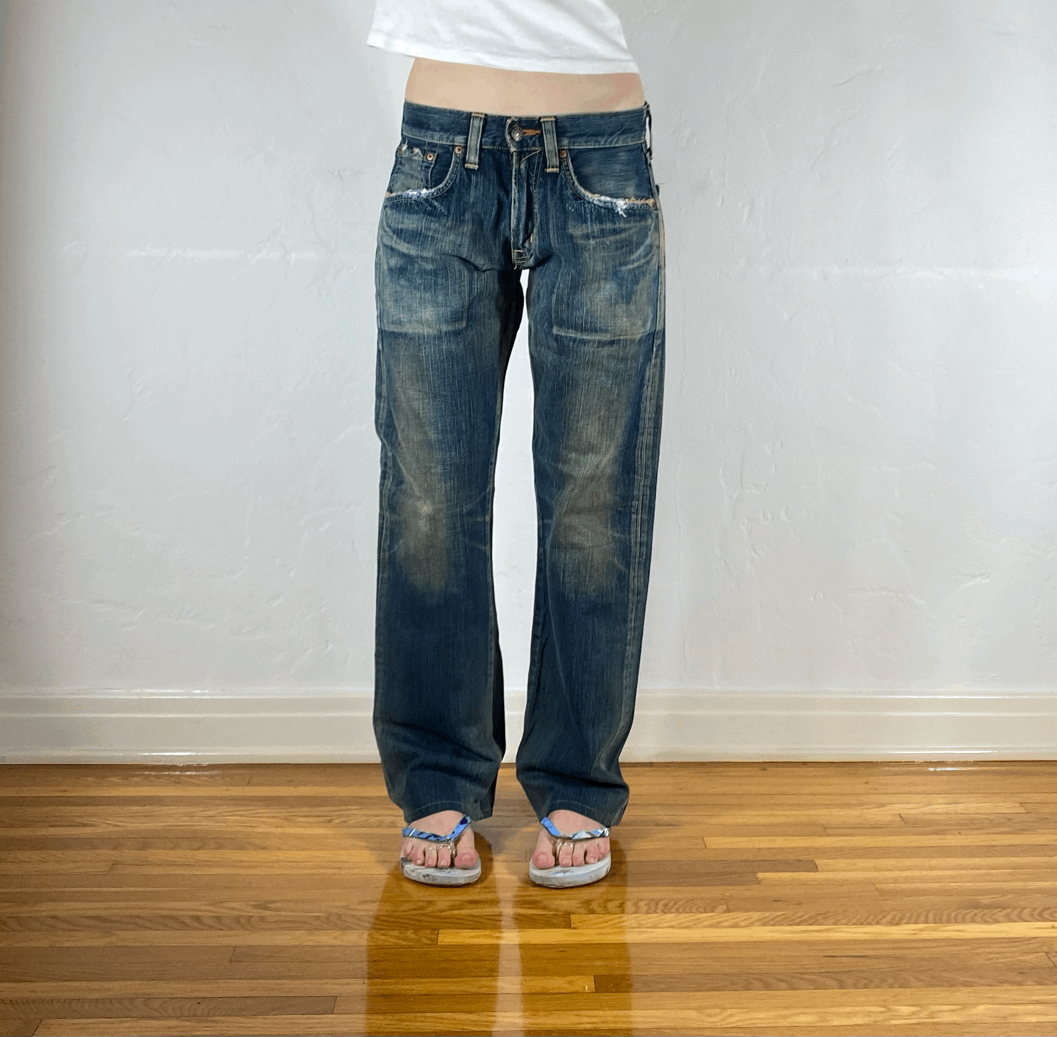 Edwin Unique Blue Baggy Jeans, S/M