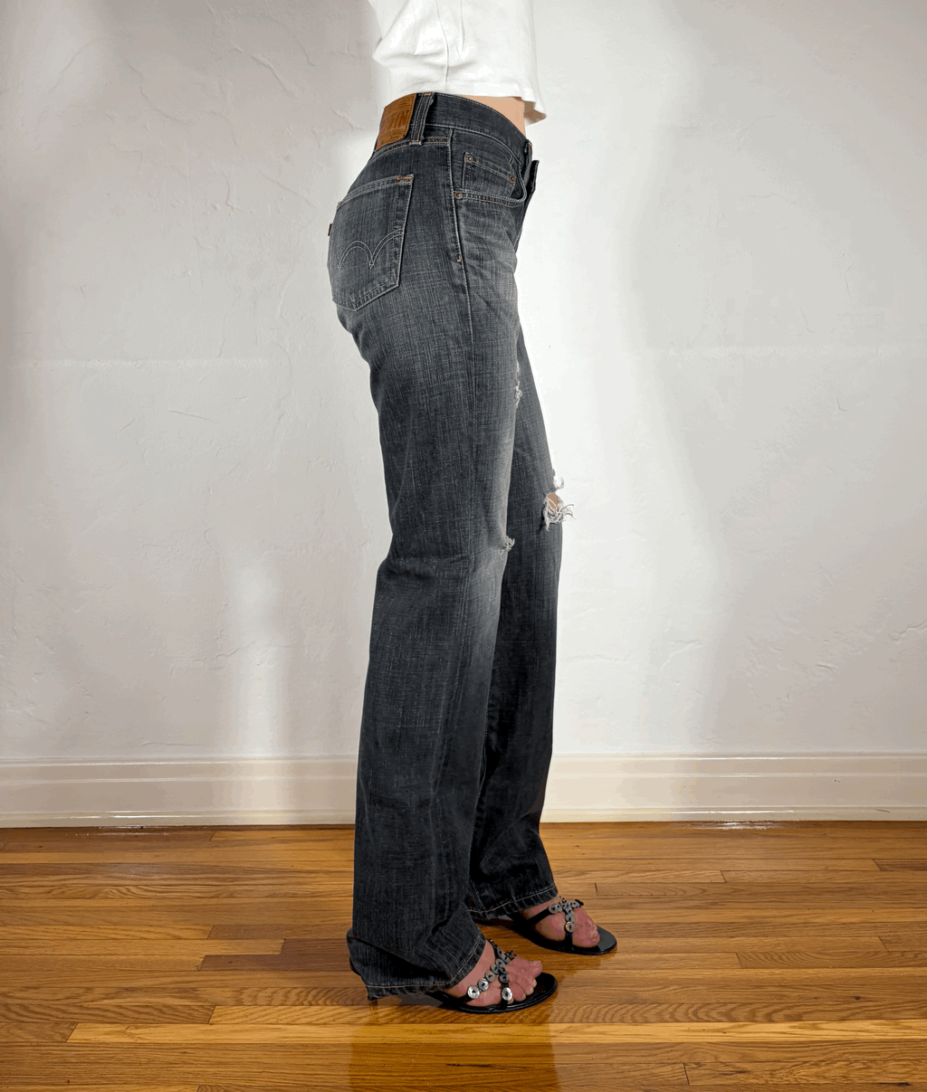 Edwin Gray Baggy Hole Jeans, S
