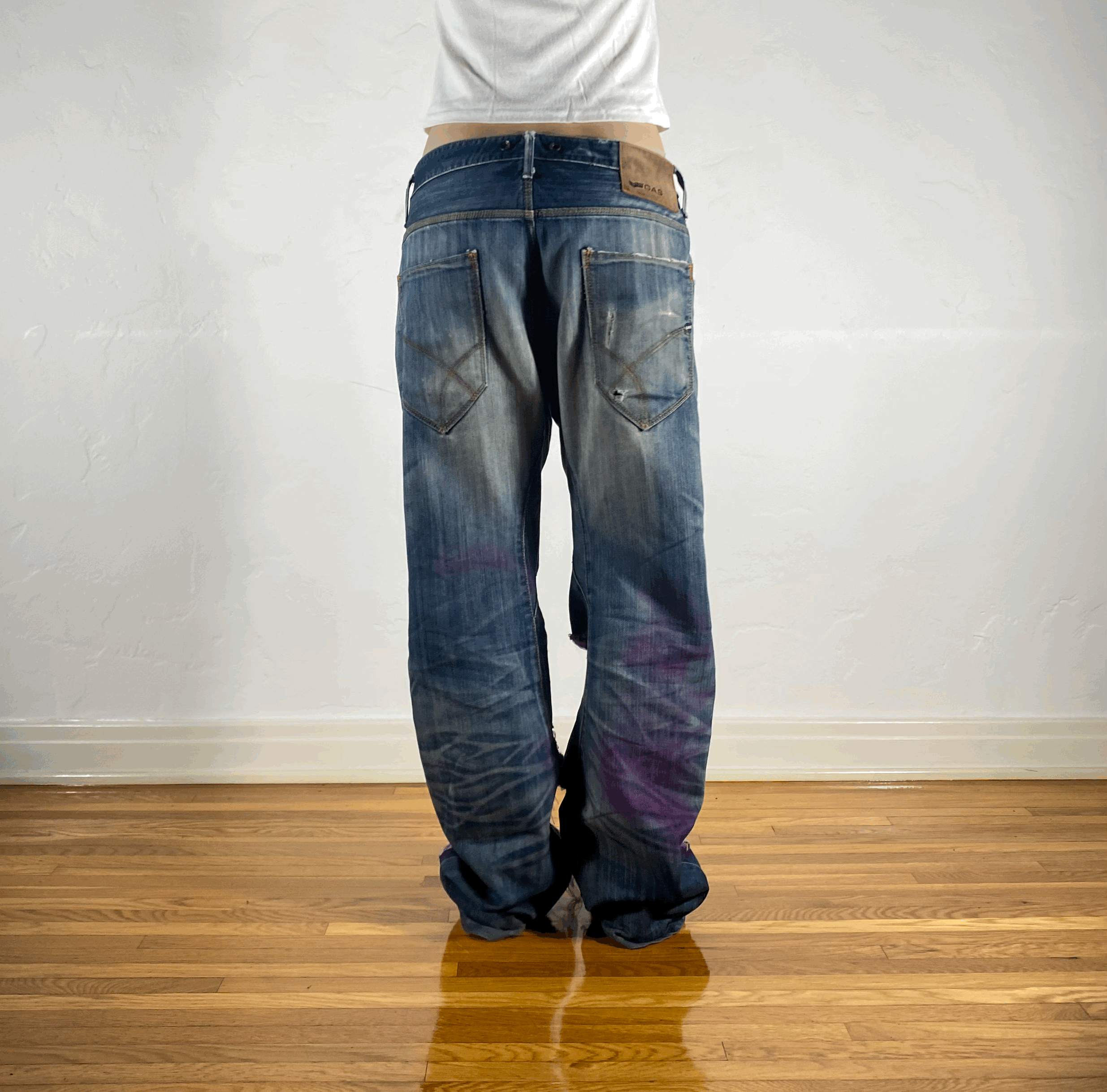 Gas Pink Shredded Jeans, L