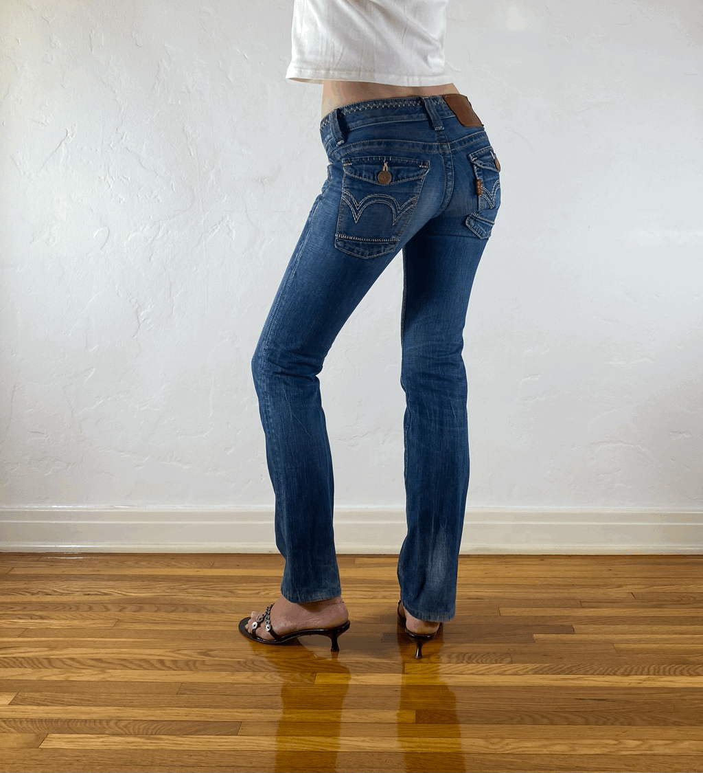 Edwin Off Stitch Low Rise Jeans, XS