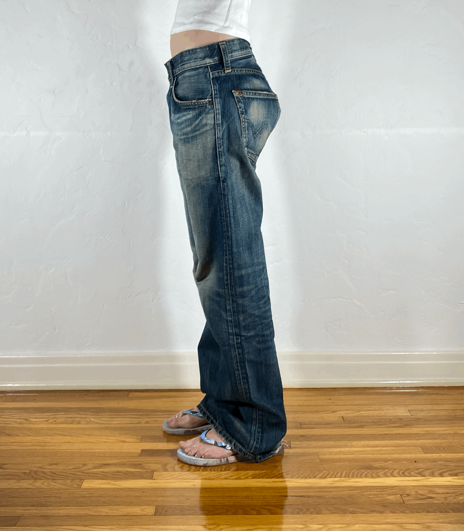 Edwin Unique Blue Baggy Jeans, S/M