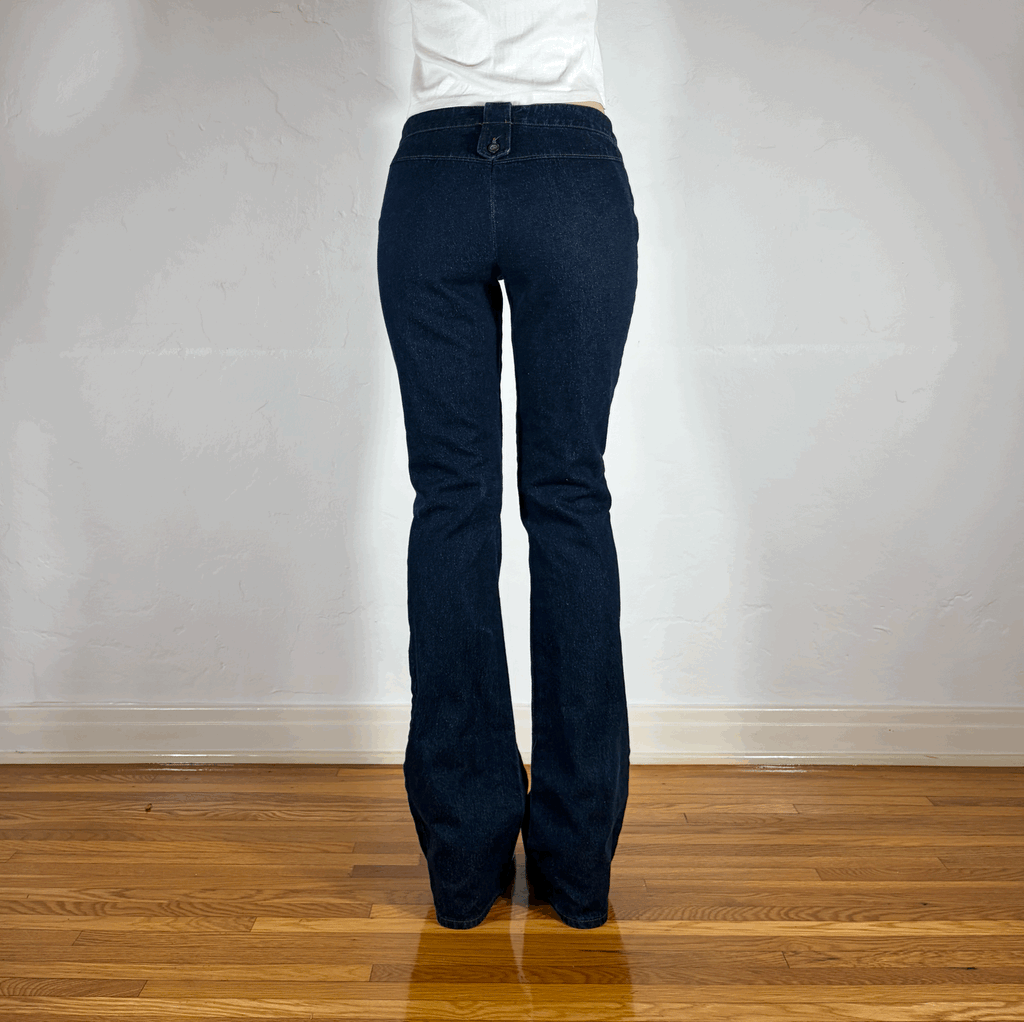 Dolce & Gabbana Dark Blue Strappy Jeans, S