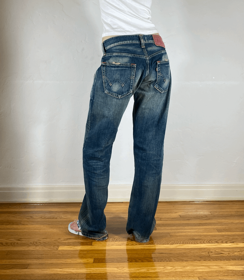 Edwin Unique Blue Baggy Jeans, S