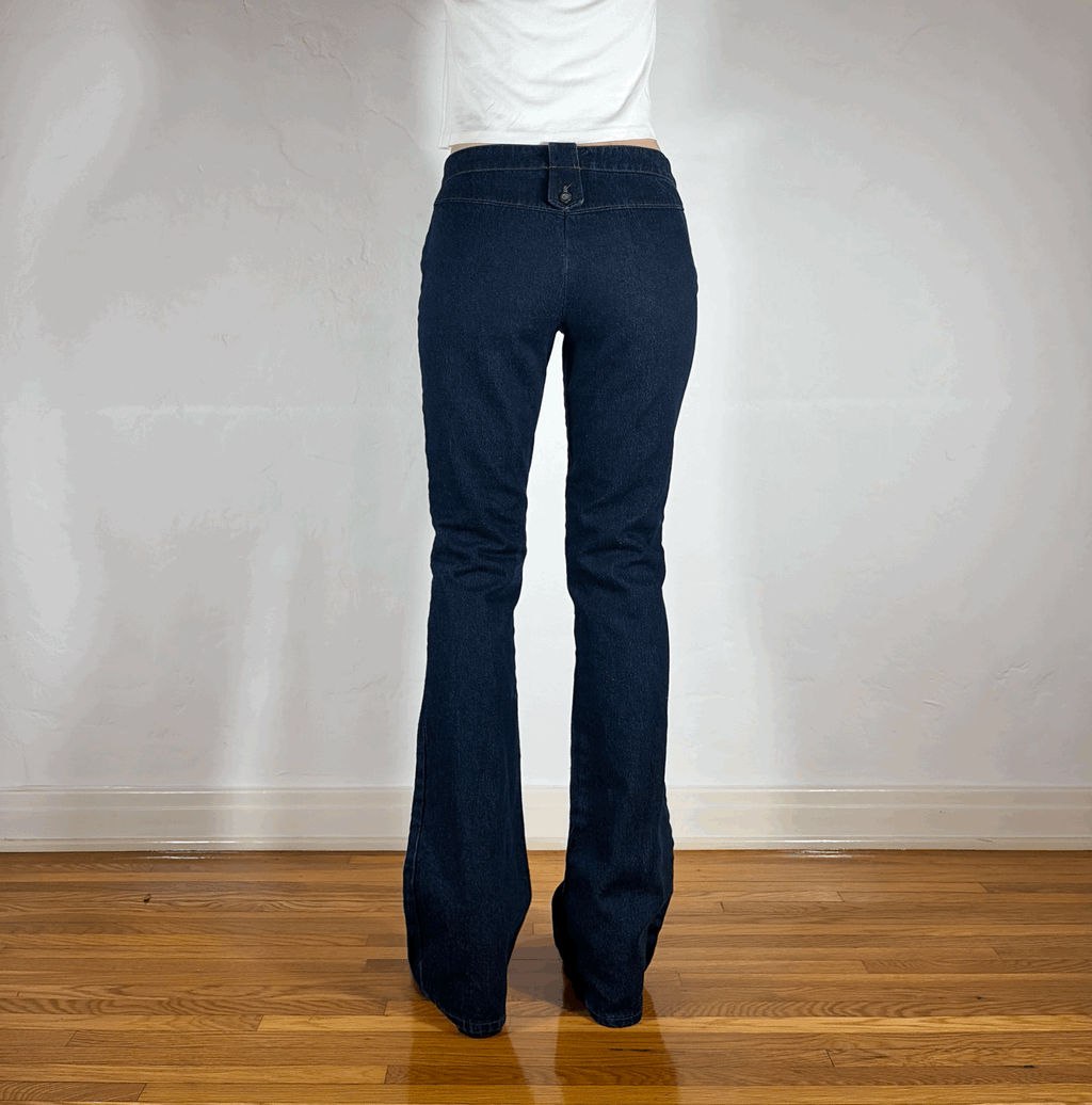 Dolce & Gabbana Dark Blue Strappy Jeans, S