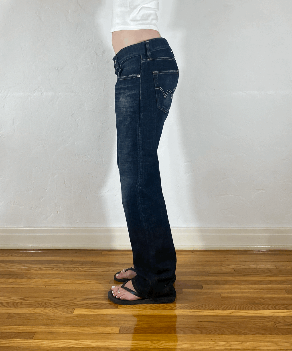 Dark Grayish Blue Baggy Jeans, M