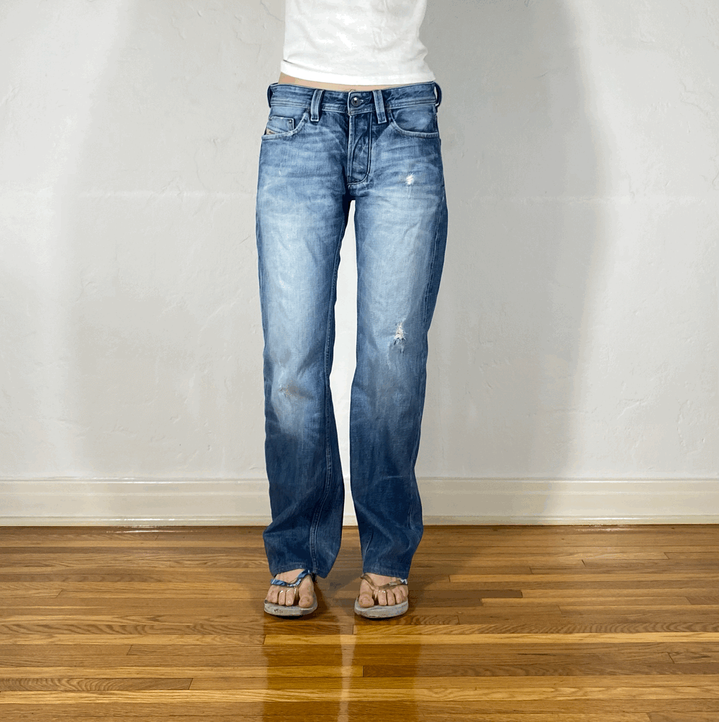 Diesel Relaxed Light Blue Ombre Jeans, S/M