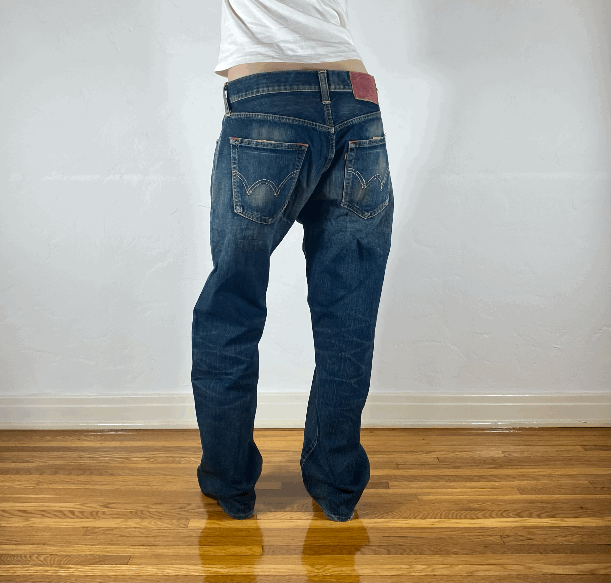 Edwin Unique Blue Baggy Jeans, L