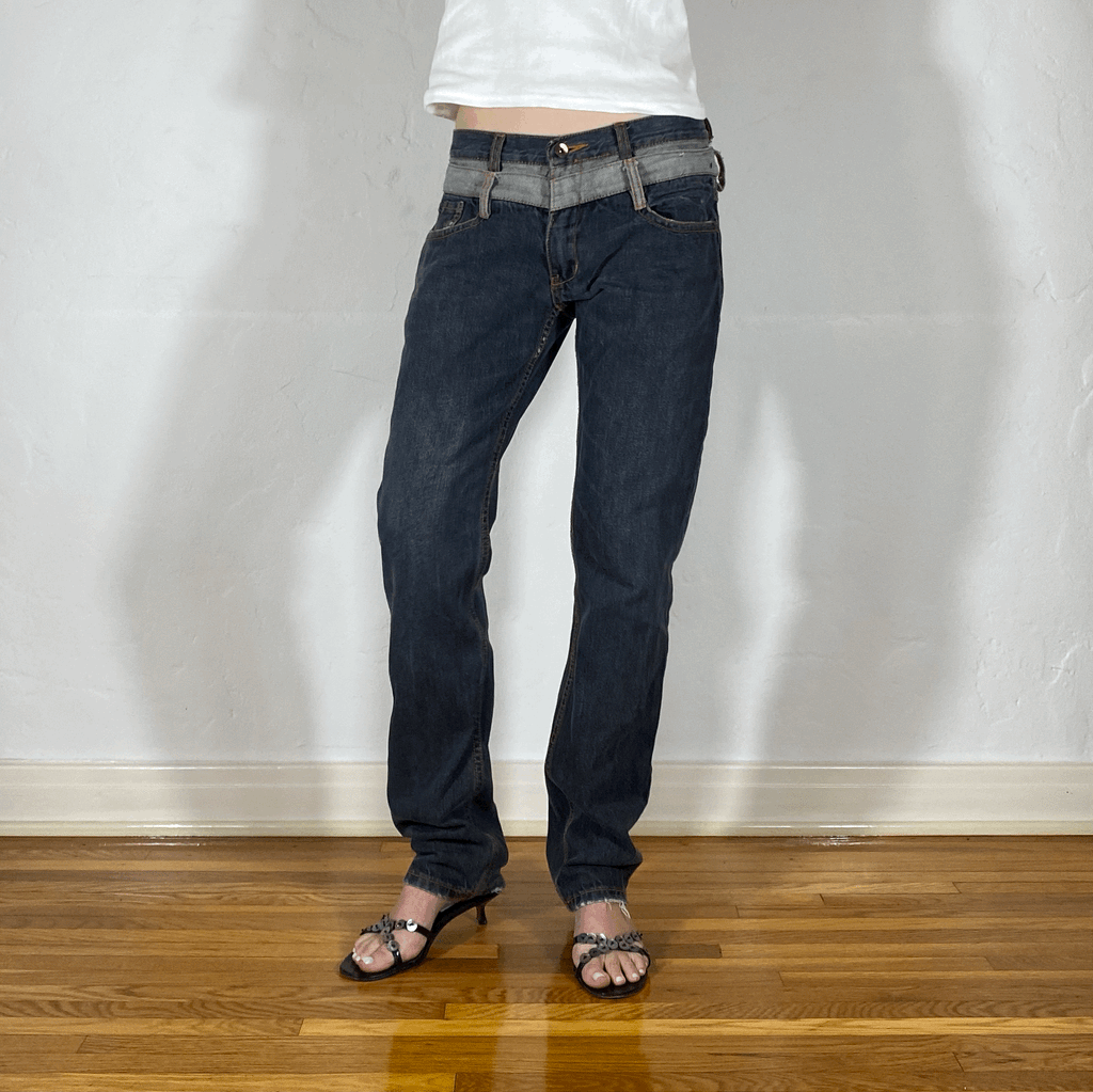 Vintage Gray Straight Jeans, M