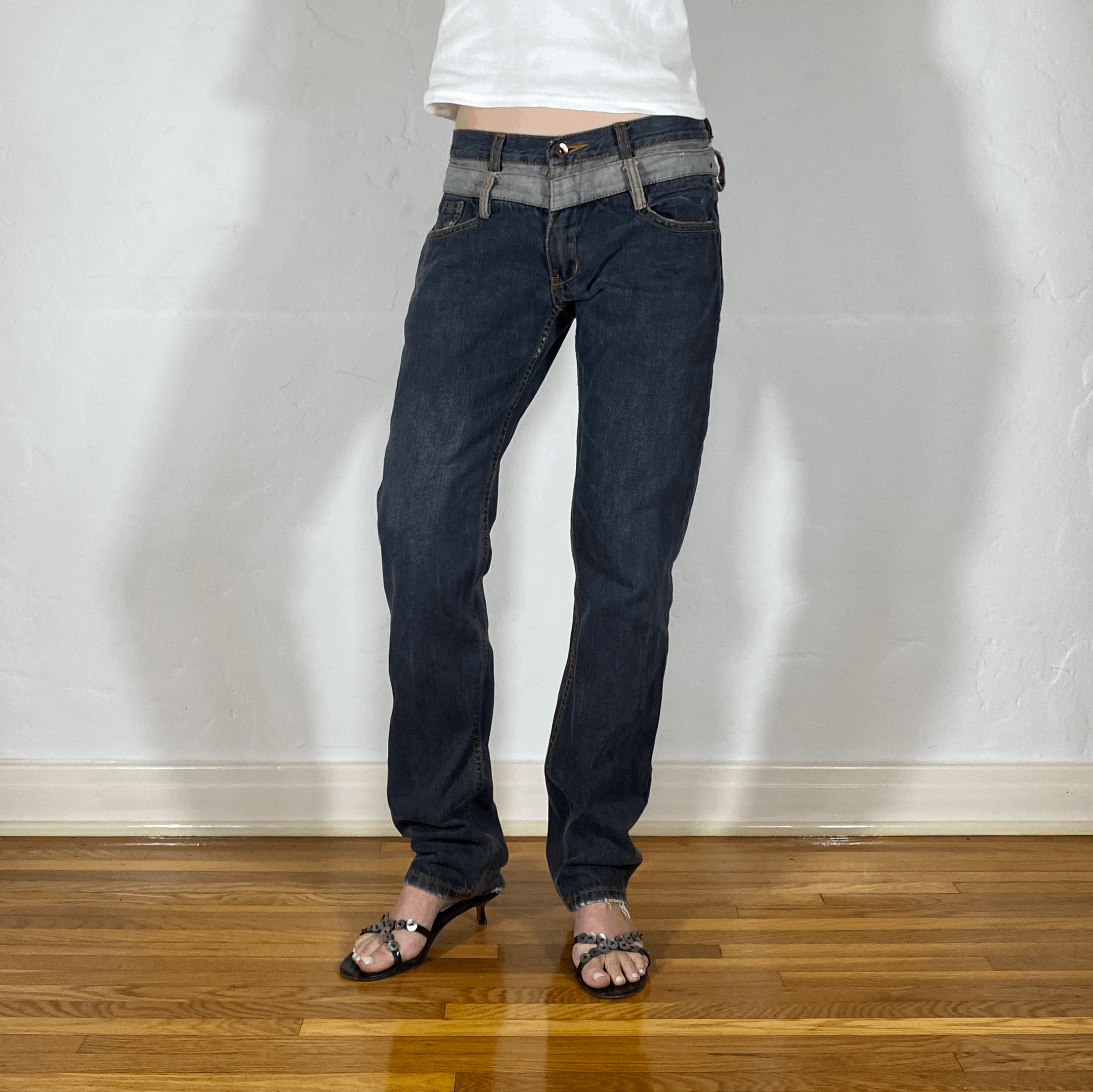 Vintage Gray Straight Jeans, M