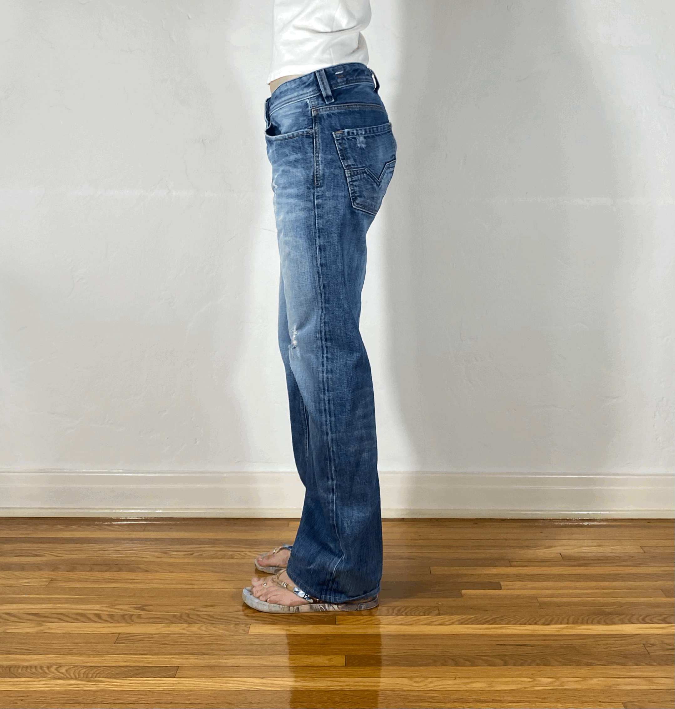 Diesel Relaxed Light Blue Ombre Jeans, S/M