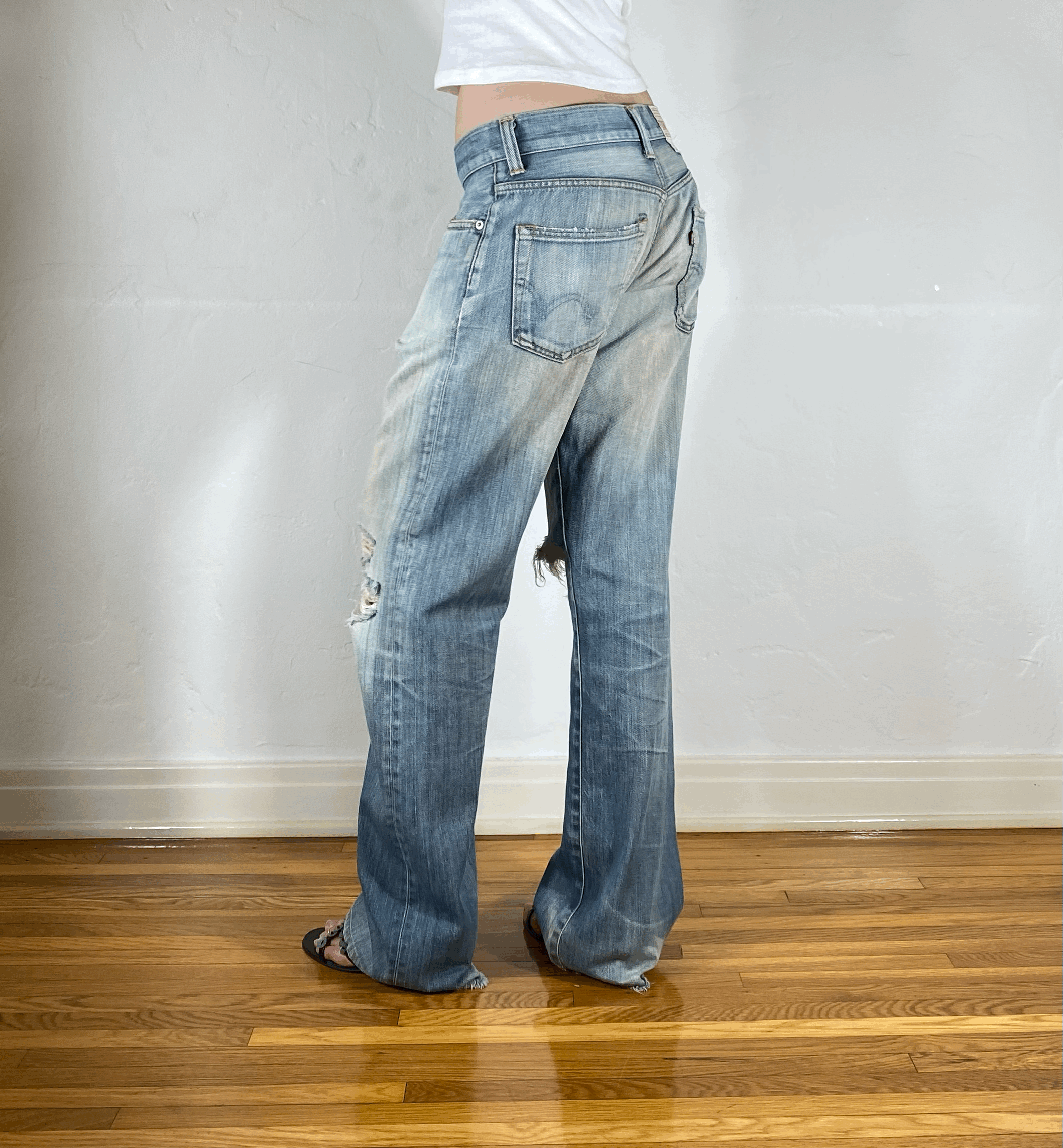 Edwin Faded Blue Baggy Jeans, M