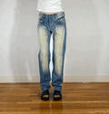 Diesel Relaxed White Ombre Streaky Jeans, M