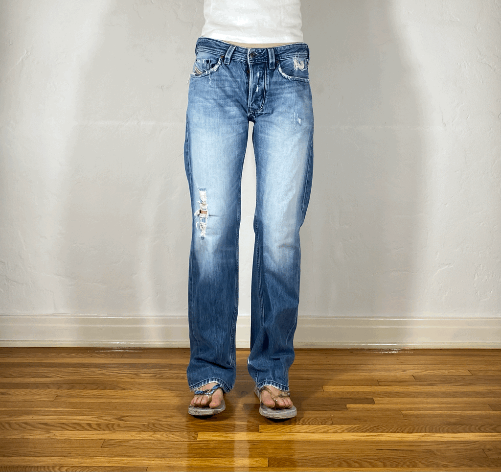 Diesel Relaxed Light Blue Ombre Jeans, S/M