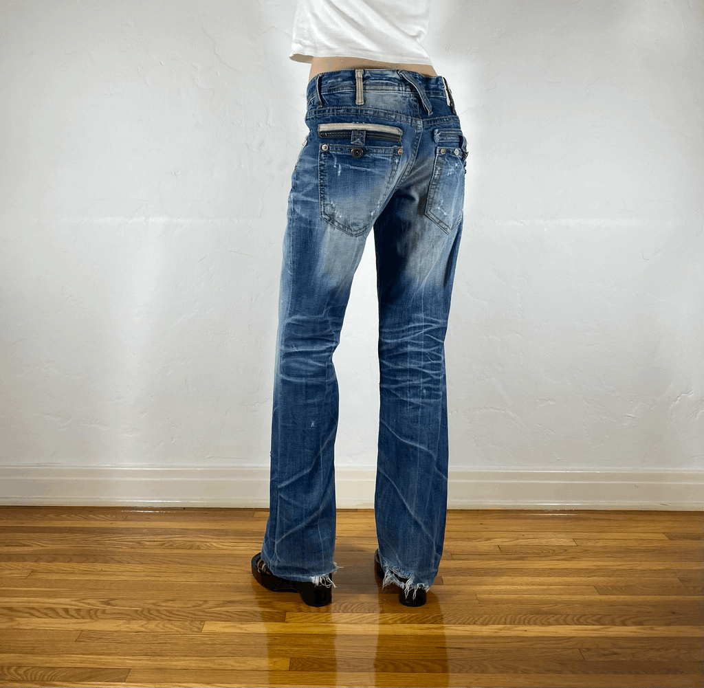 Lolita White Leather Accent Jeans, S/M