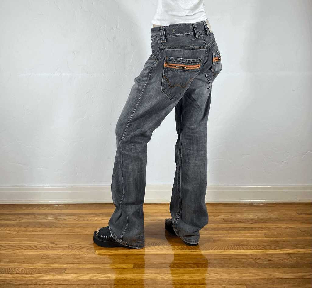 Edwin Gray and Orange Accent Jeans, M