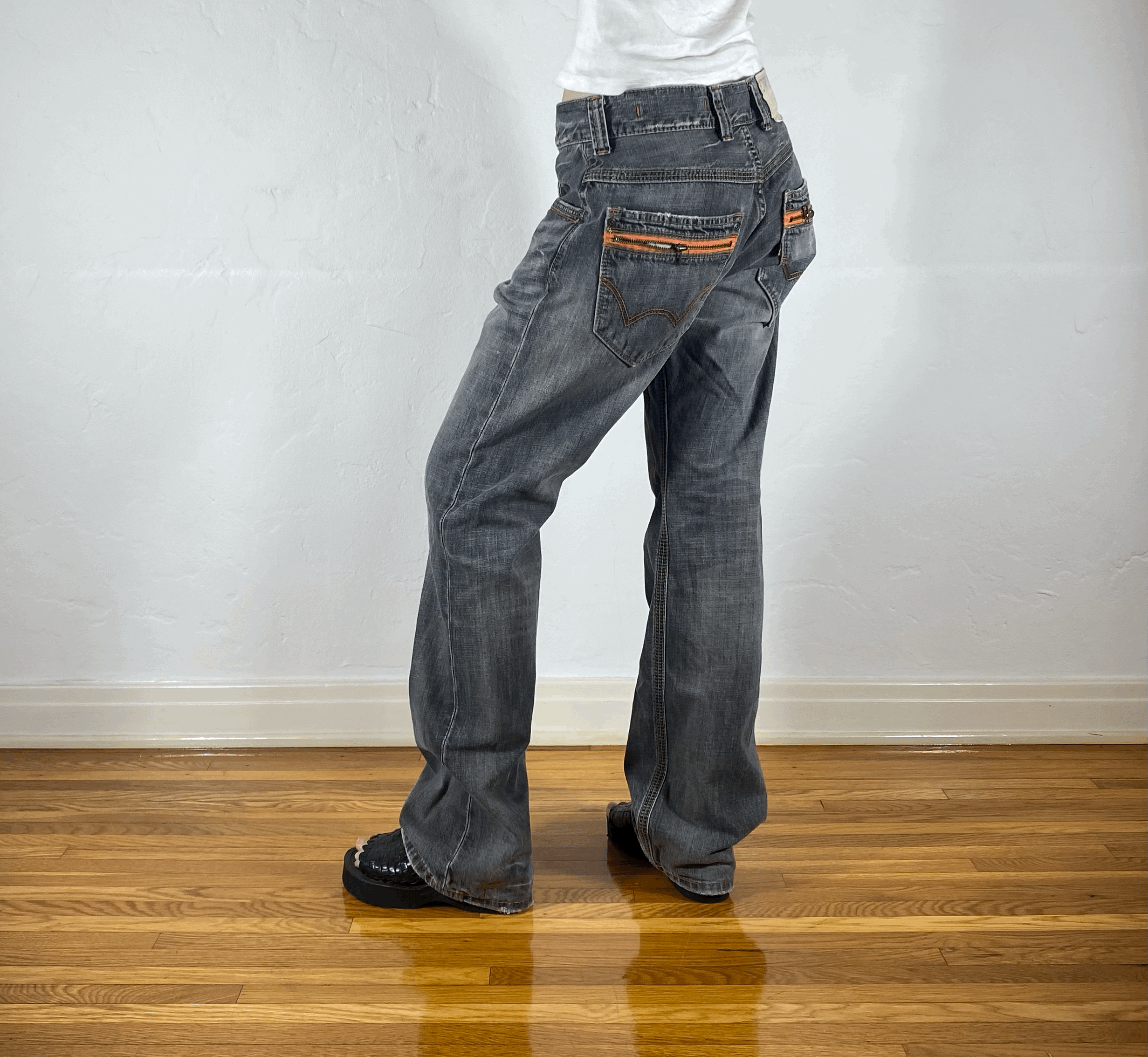 Edwin Gray and Orange Accent Jeans, M