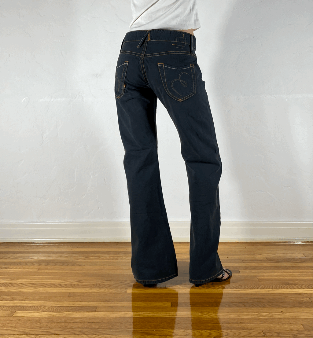 Edwin Black and Orange Stitch Jeans, S/ M