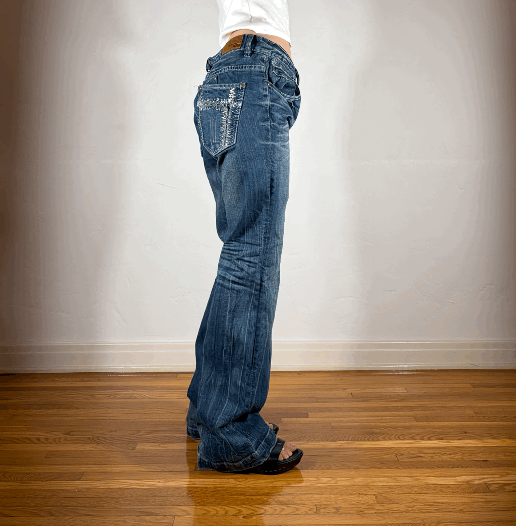 Lolita Accent Stitch Pocket Jeans, L