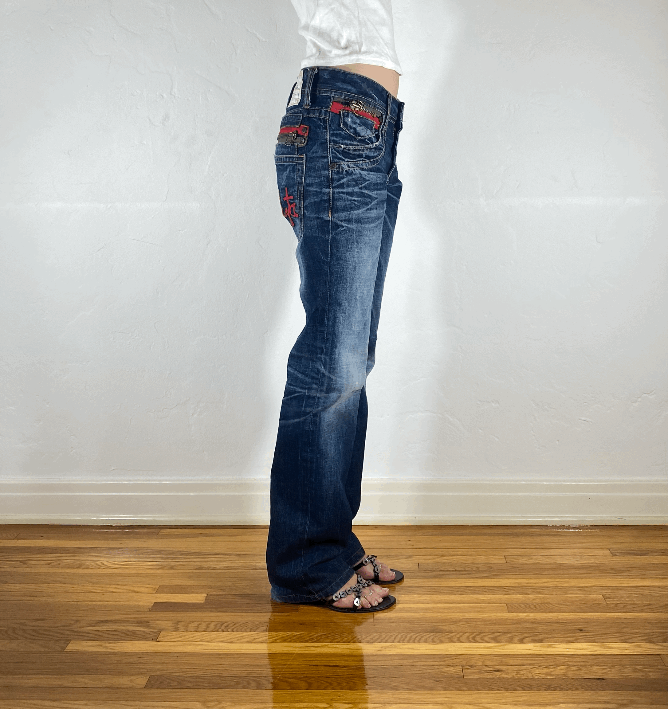 Lolita Red Stitch Jeans, S/M