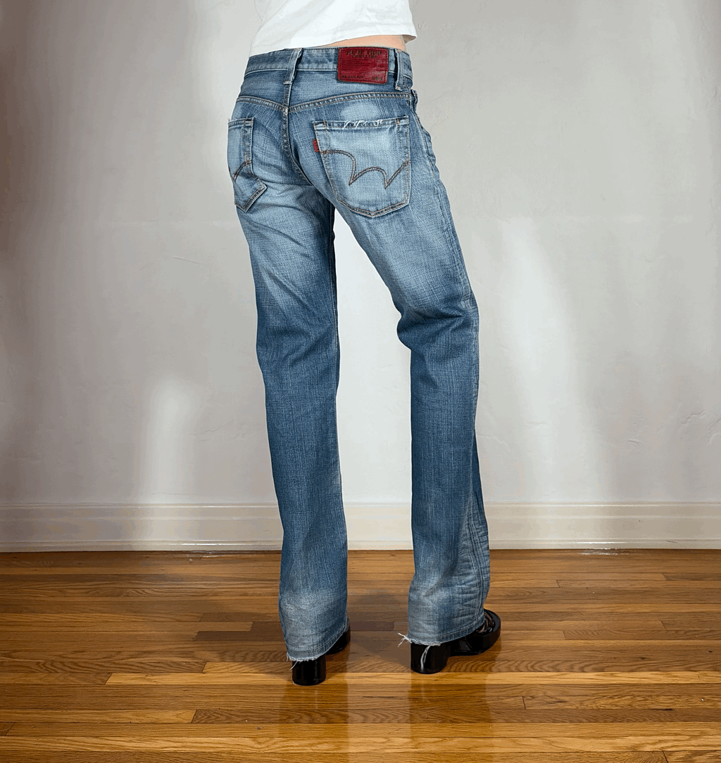 Edwin Unique Blue Distressed Jeans, S/M