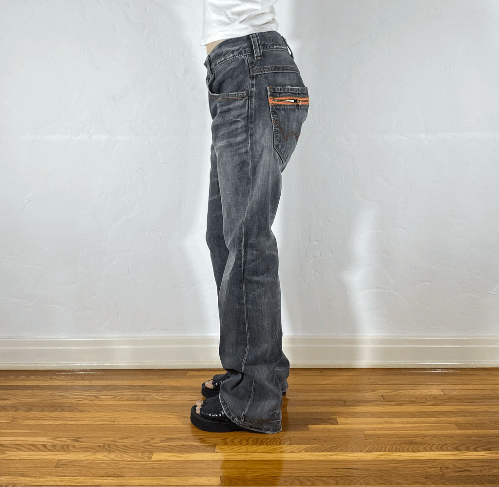 Edwin Gray and Orange Accent Jeans, M