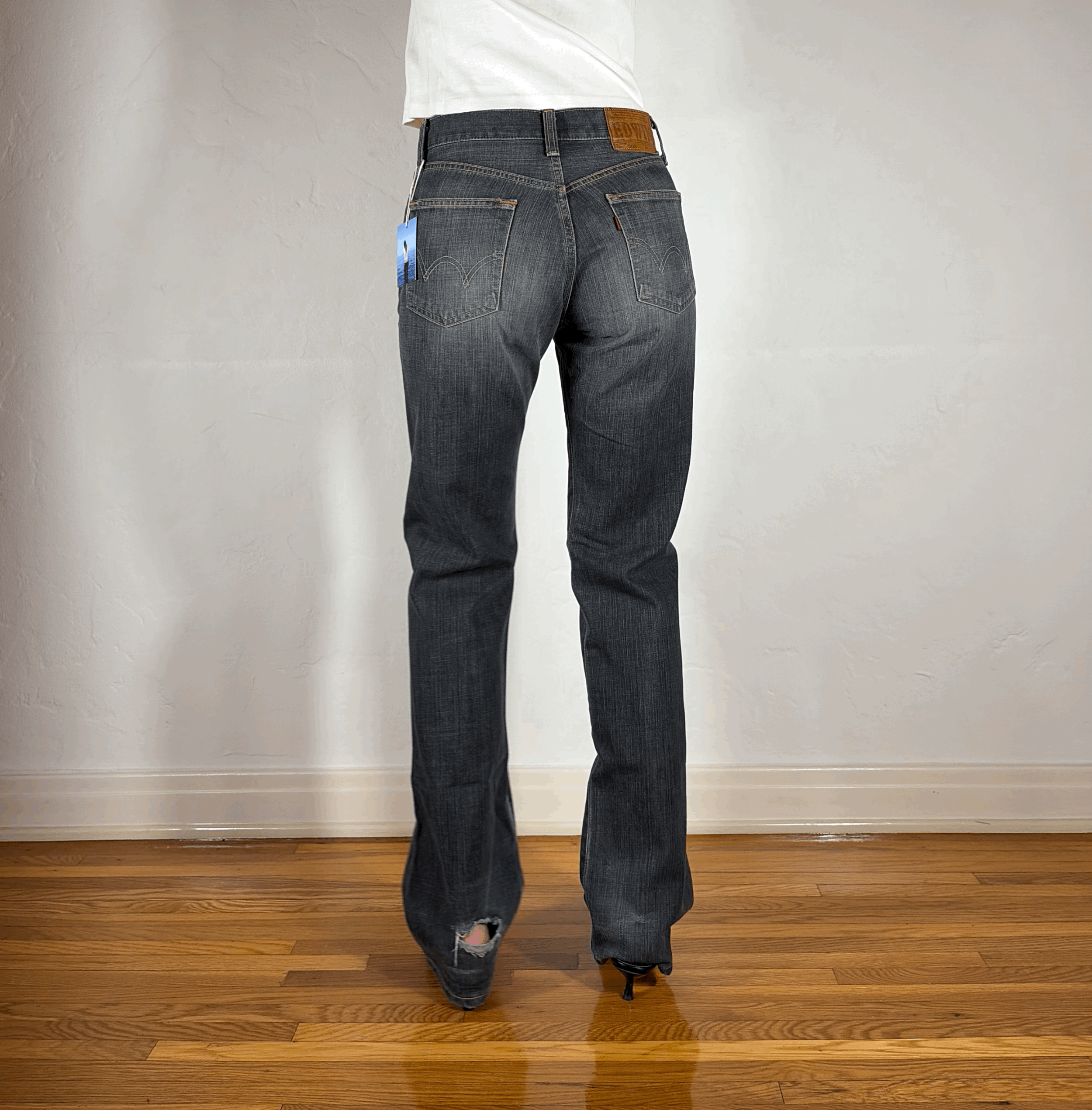 Edwin Gray Baggy Hole Jeans, S