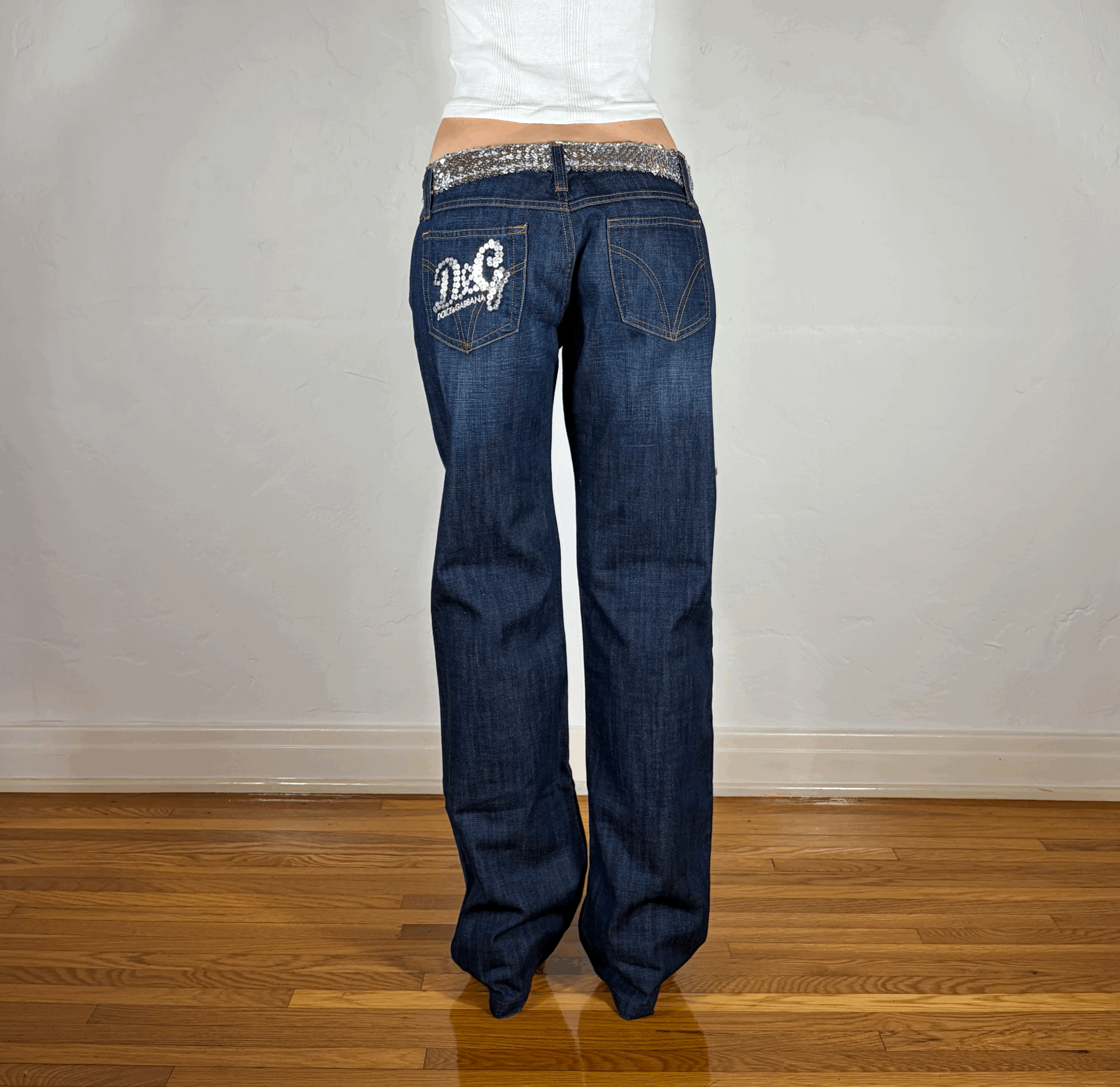 Dolce & Gabbana Sparkly Blue Jeans, L