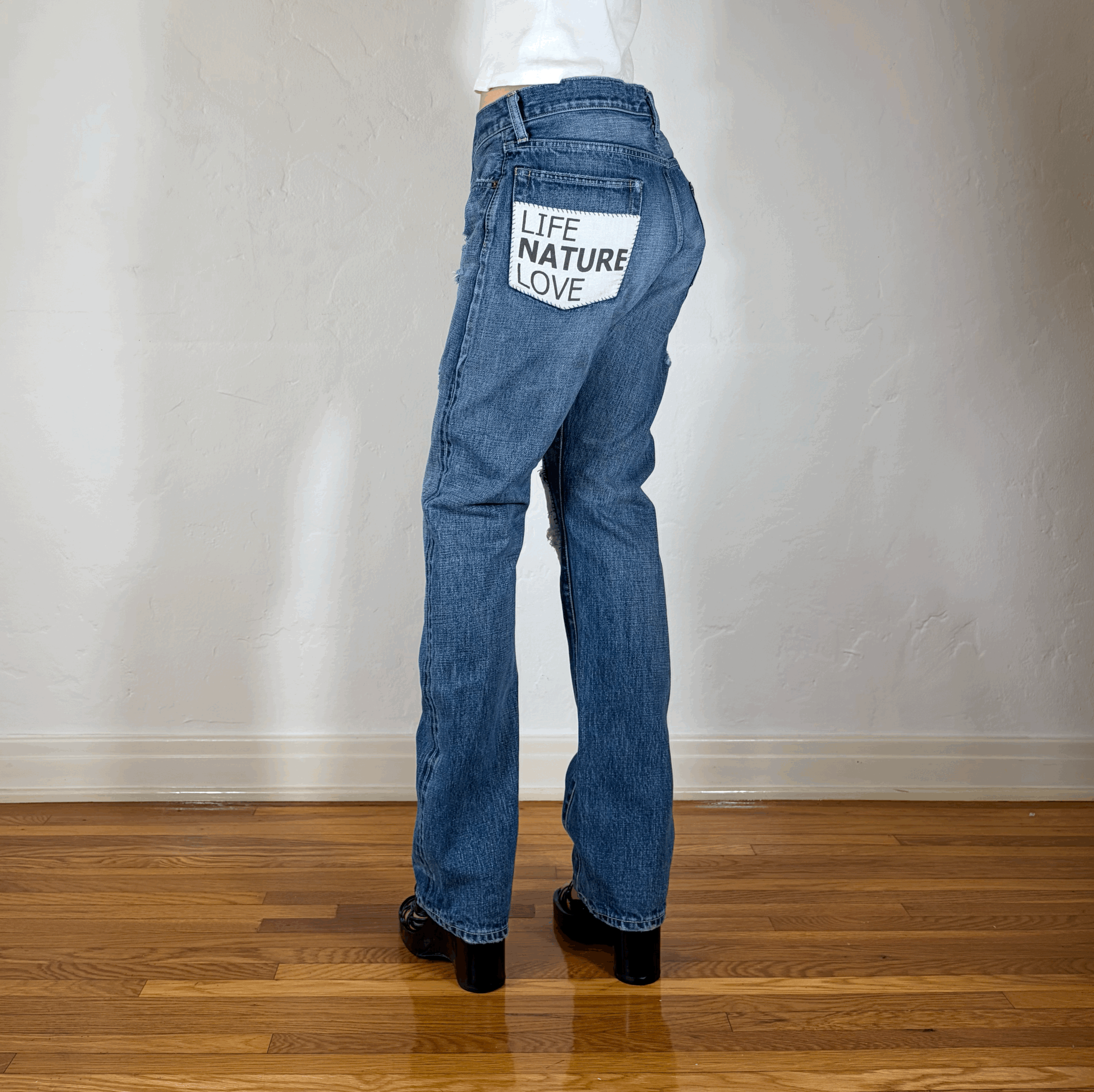 Free City Patchwork Jeans, M