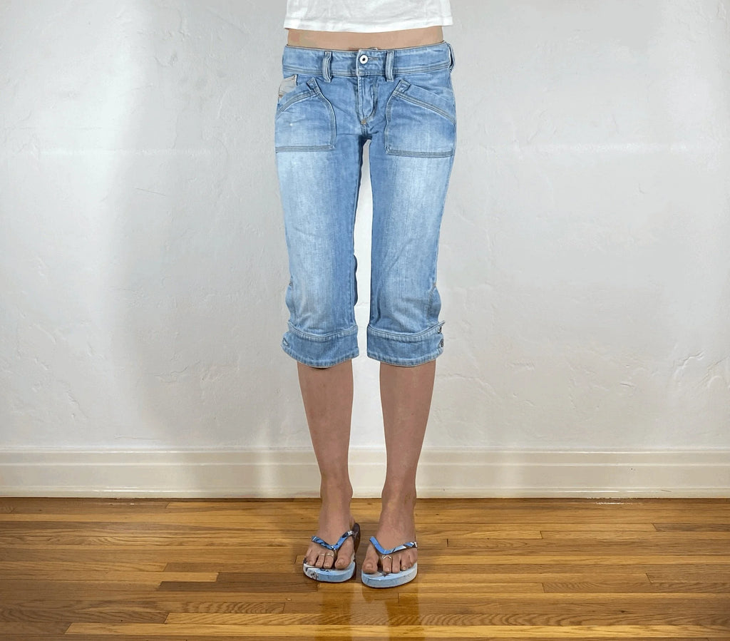 Diesel Light Blue Capri Jeans, XS/S