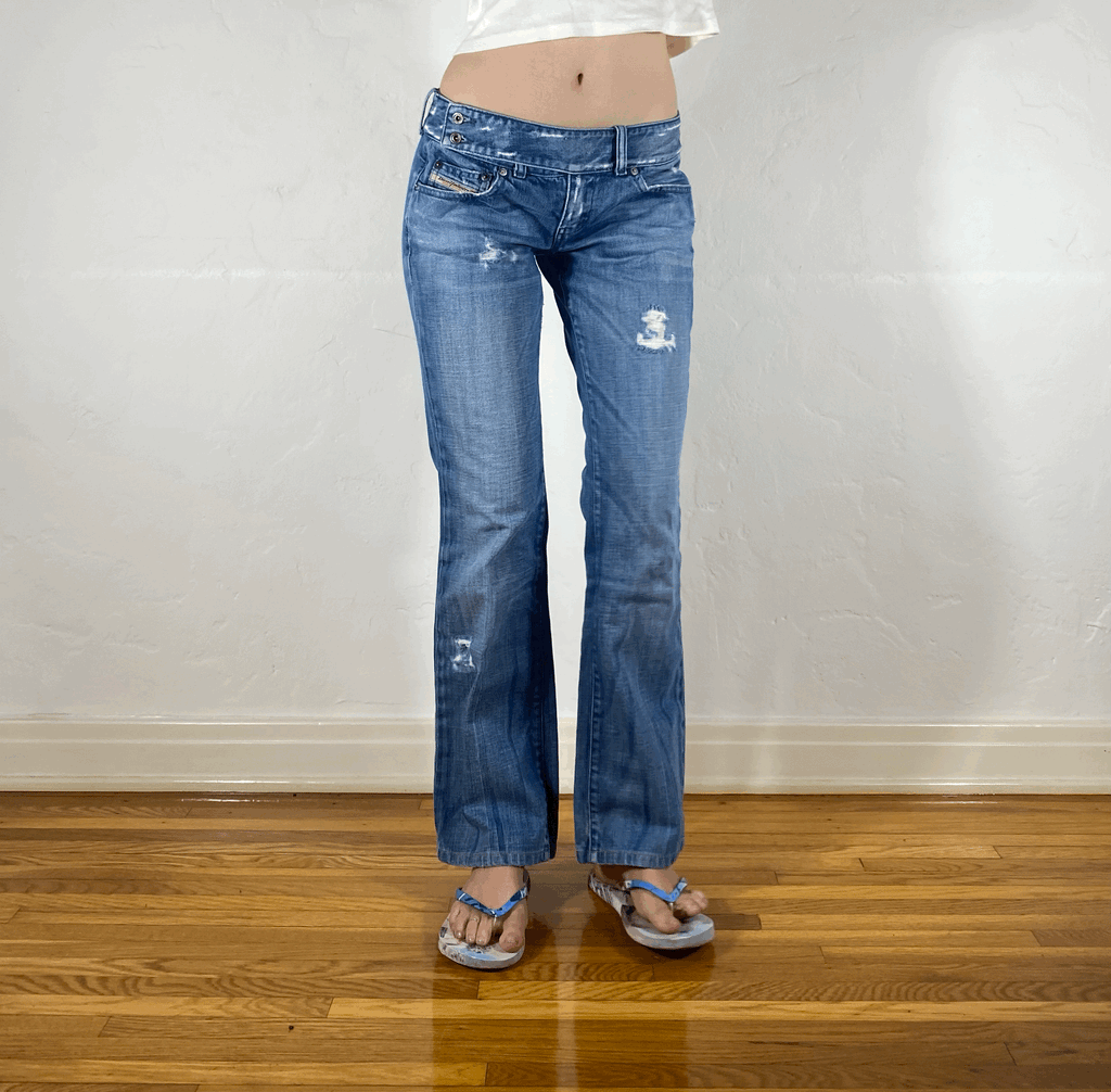 Diesel Low Rise Double Button Jeans, S