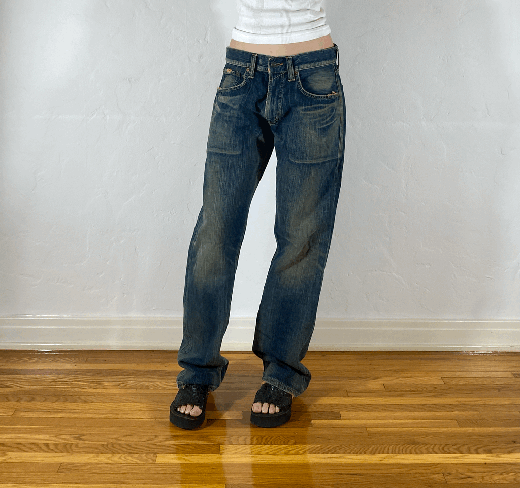 Edwin Unique Blue Baggy Jeans, M