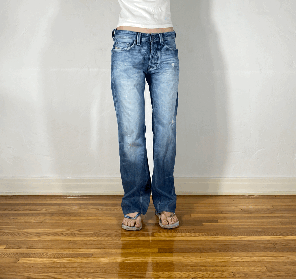 Diesel Relaxed Light Blue Ombre Jeans, S/M