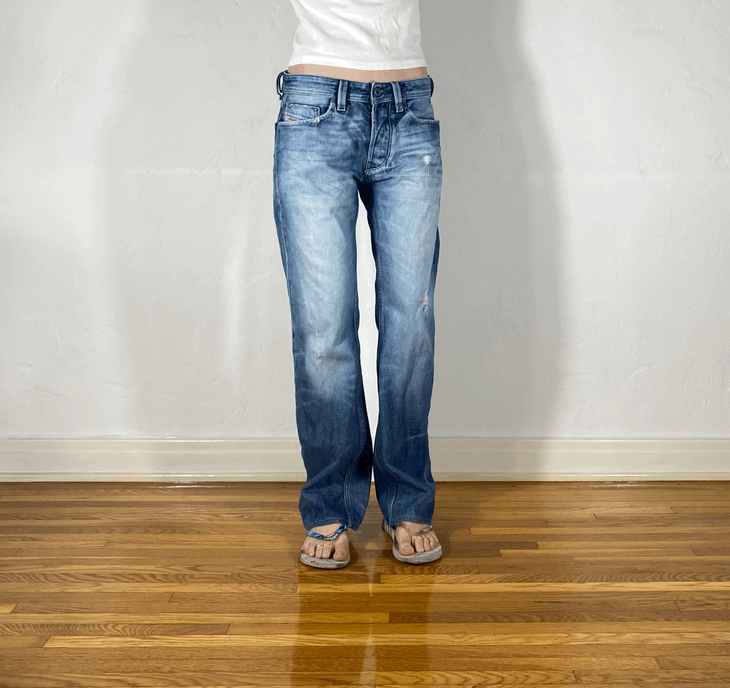Diesel Relaxed Light Blue Ombre Jeans, S/M