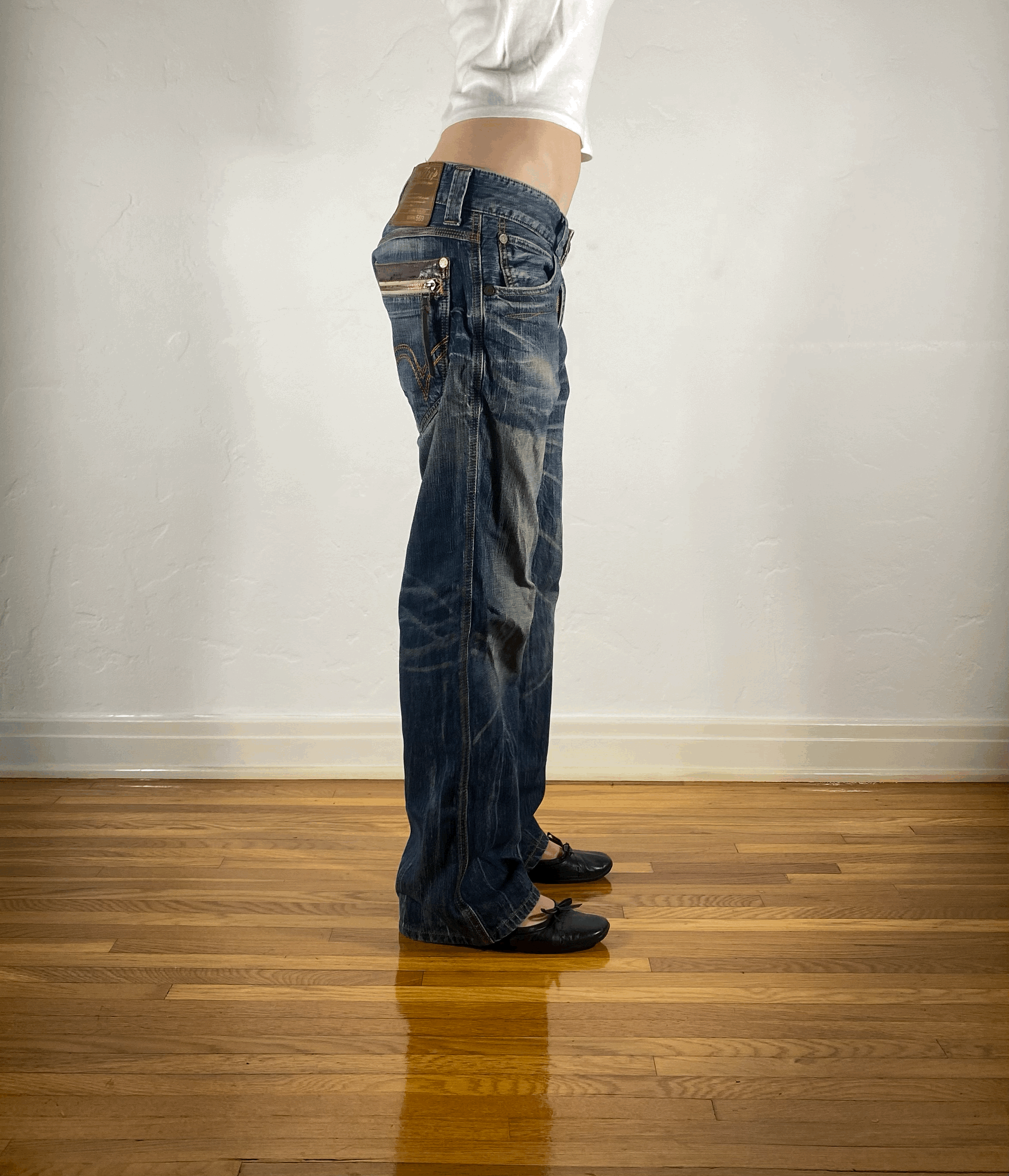Edwin Brown and Orange Stitch Tiger Jeans, L