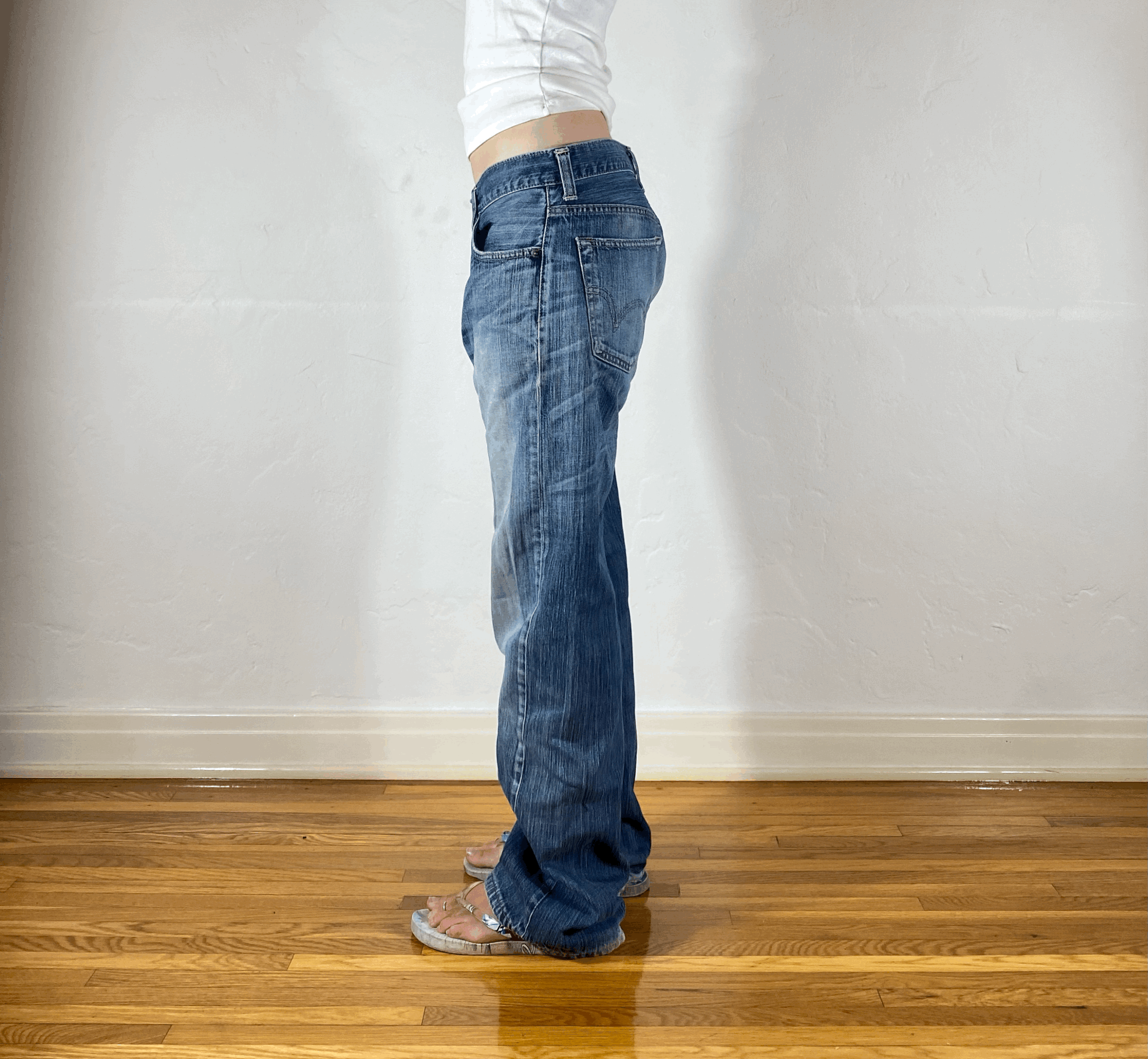 Edwin Unique Blue Baggy Jeans, L