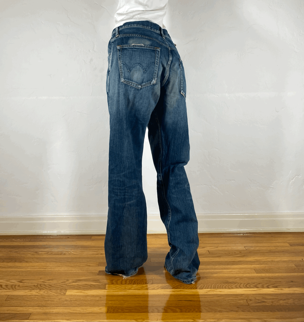 Unique Blue Baggy Jeans, XL