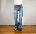 Diesel Ripped and Repaired Double Button Jeans, M/L
