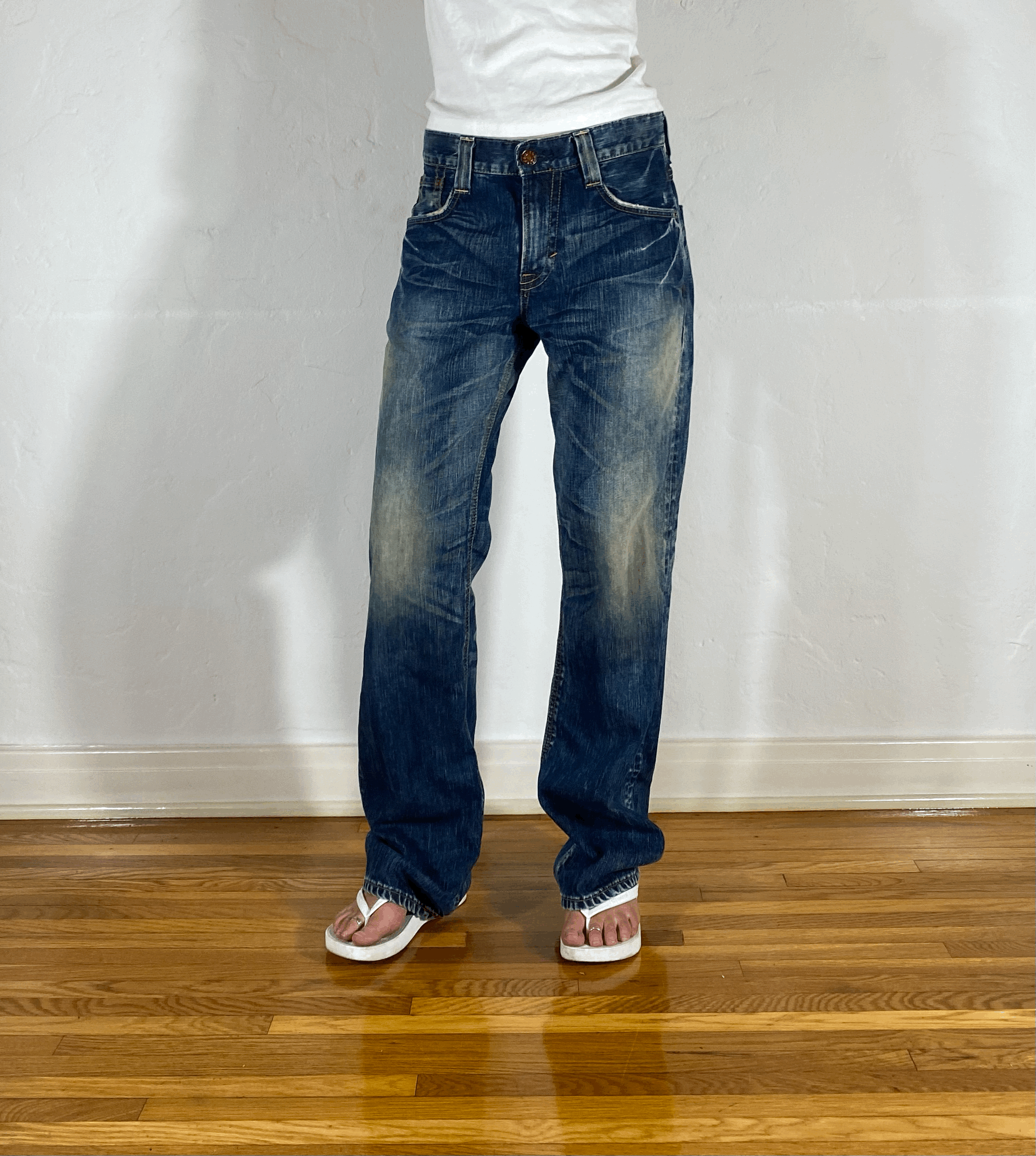 Edwin Blue Rainbow Stitch Jeans, M/L