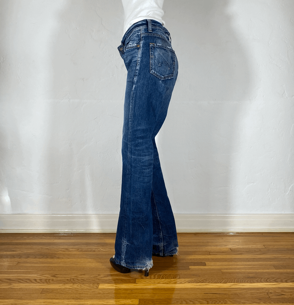 Unique Blue Stiff Jeans, L