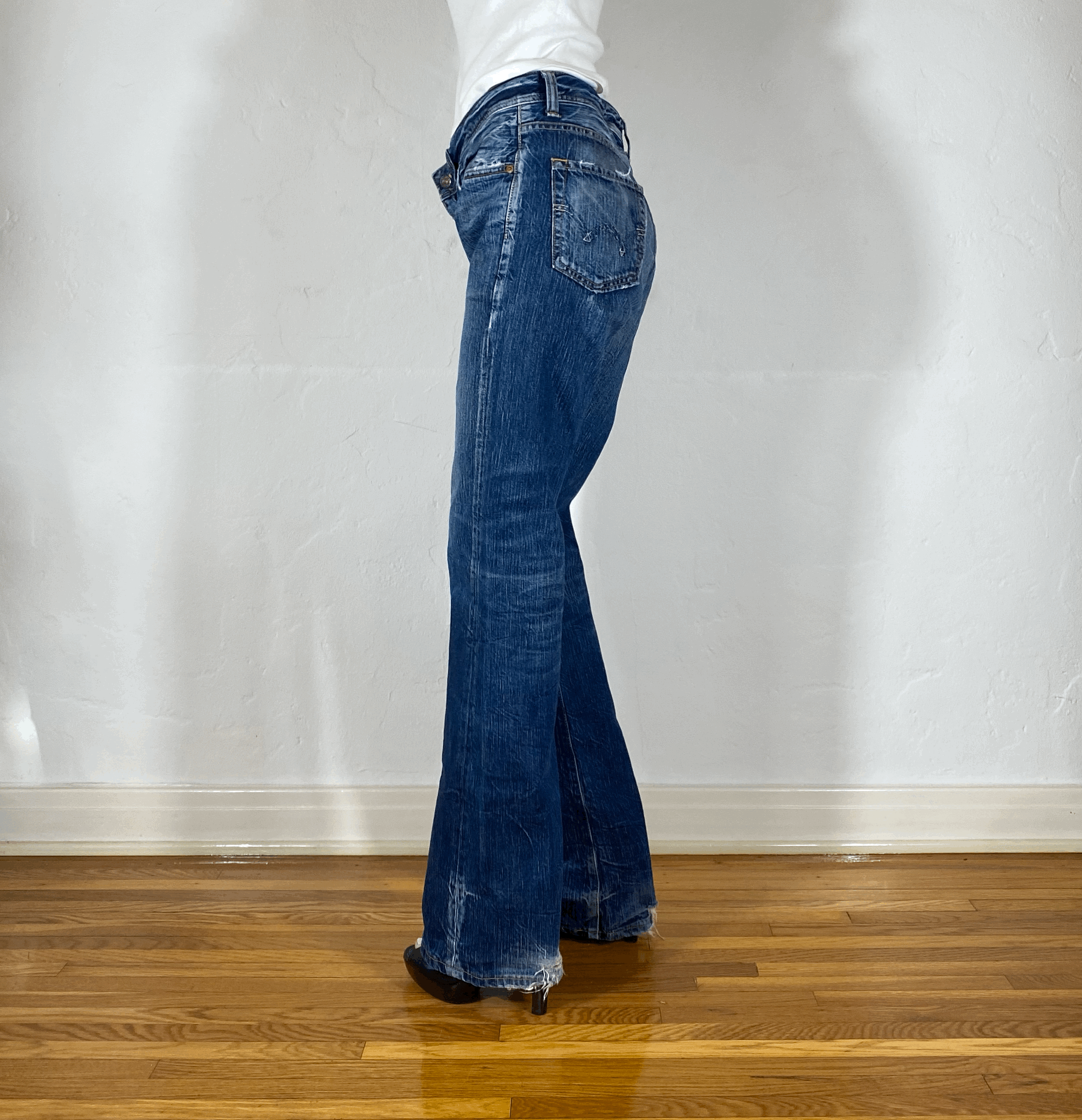 Unique Blue Stiff Jeans, L