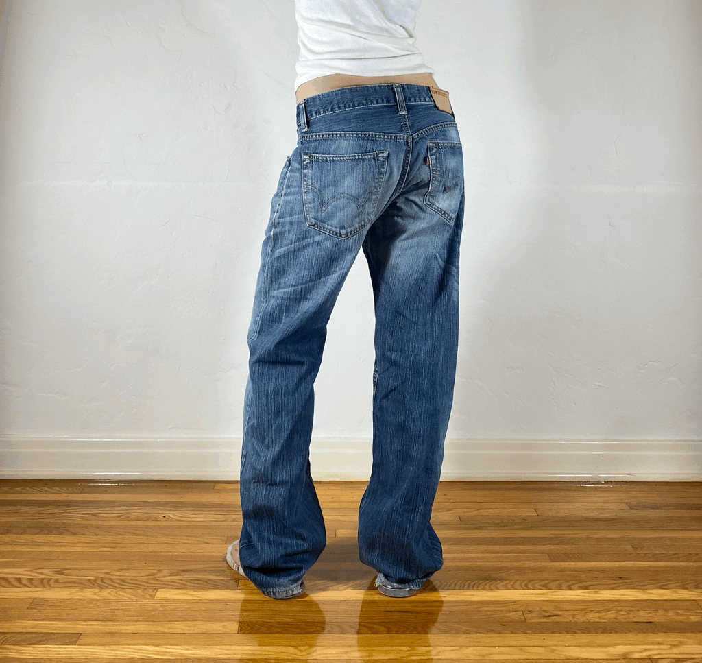 Edwin Unique Blue Baggy Jeans, L