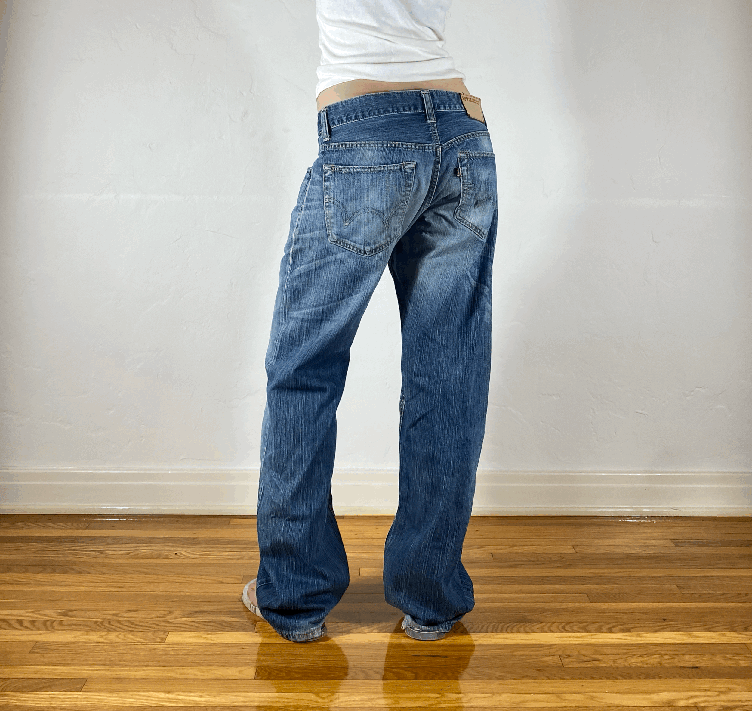 Edwin Unique Blue Baggy Jeans, L