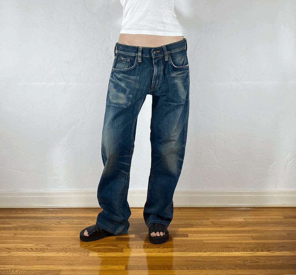 Edwin Unique Blue Baggy Jeans, L