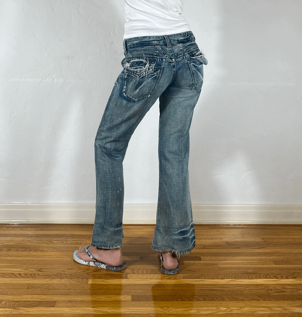 Marithe + Francois Girbaud Ripped Pocket Jeans, S