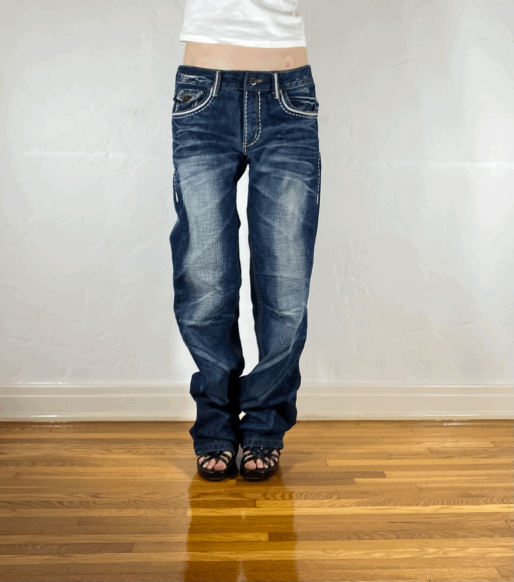 Lolita Bone Stitched Jeans, XL