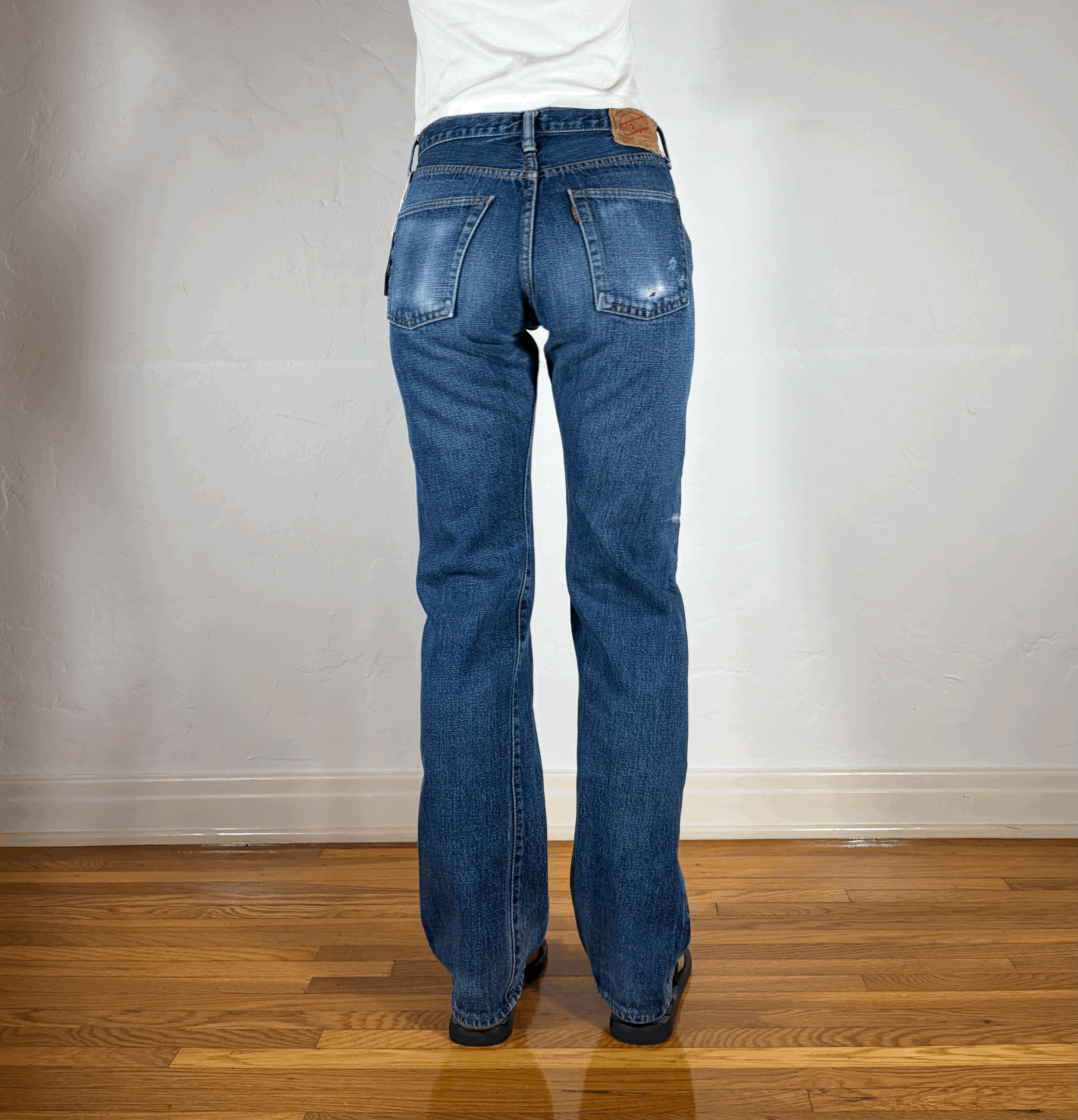 Denime Vintage Distressed Jeans, S/M