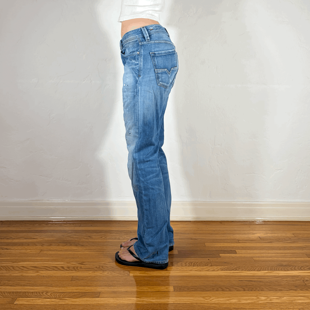 Diesel Relaxed Ripped and Repaired Jeans, S