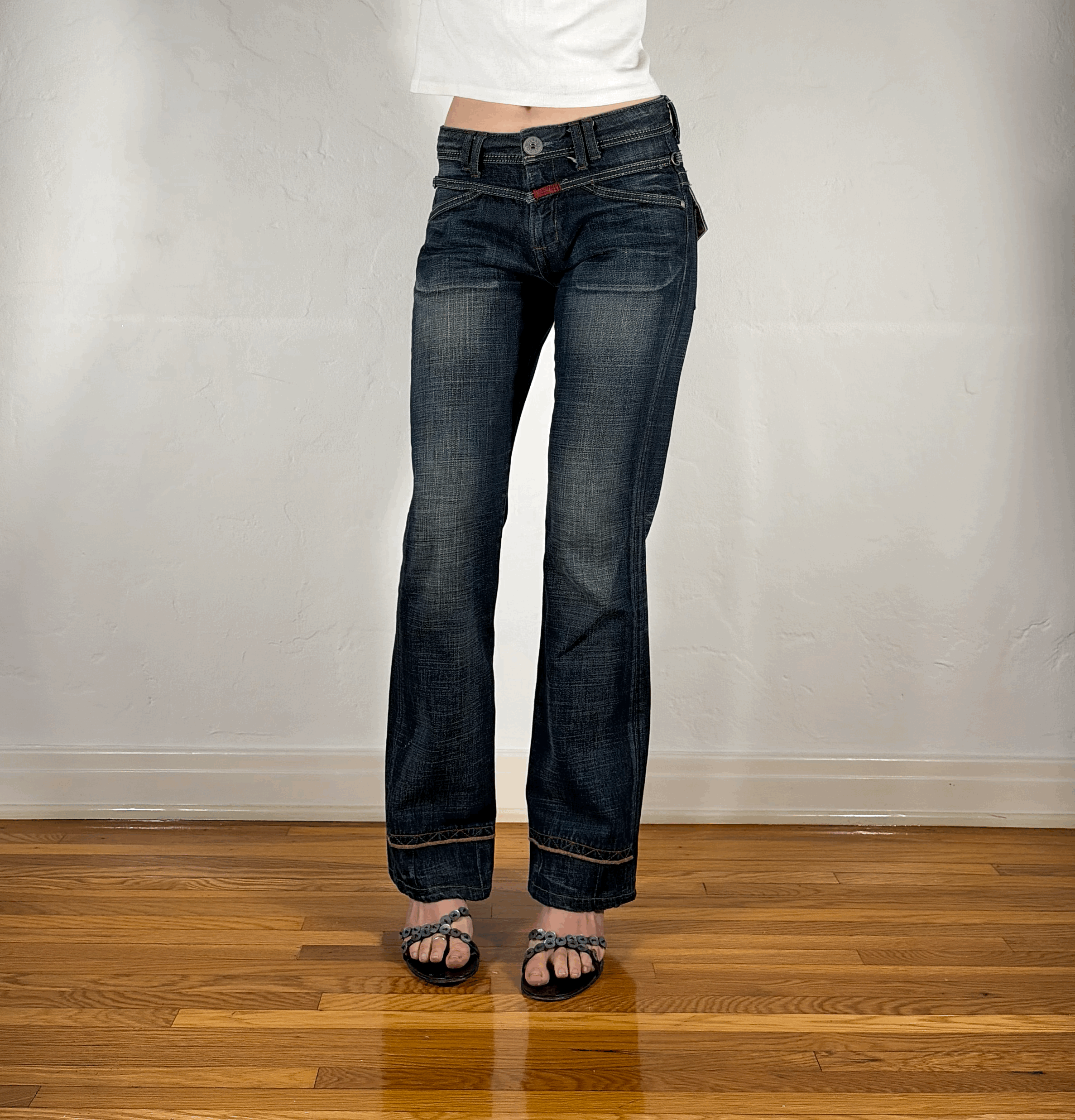 Marithe + Francois Girbaud Ripped Pocket Jeans, S