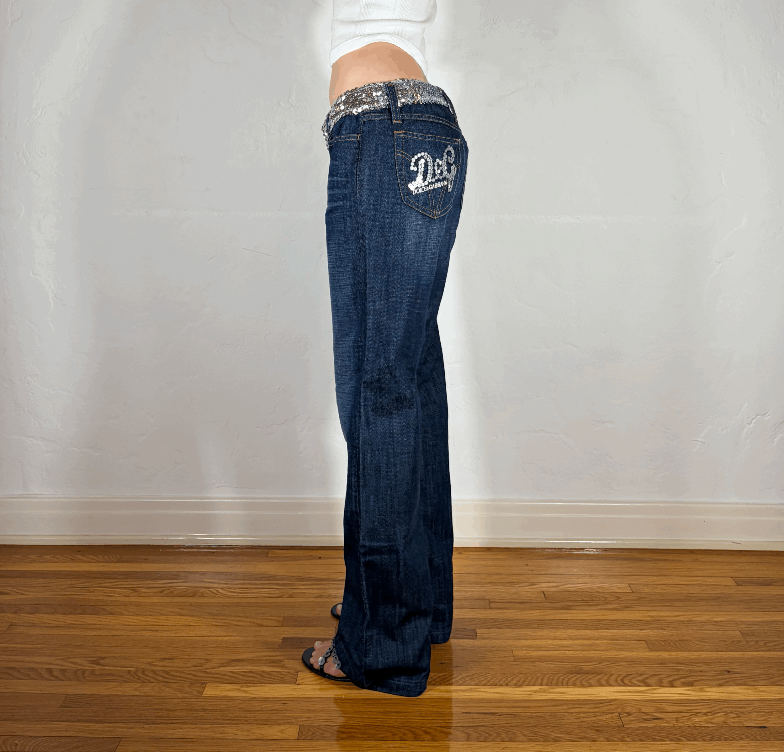 Dolce & Gabbana Sparkly Blue Jeans, L