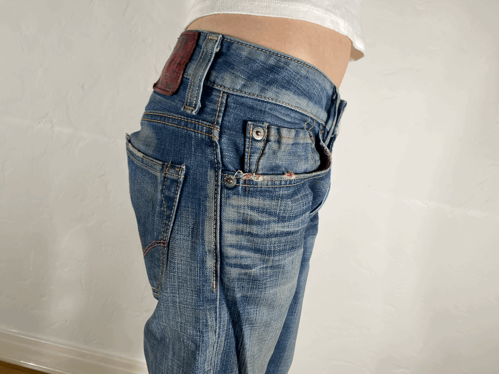 Edwin Unique Blue Distressed Jeans, S/M